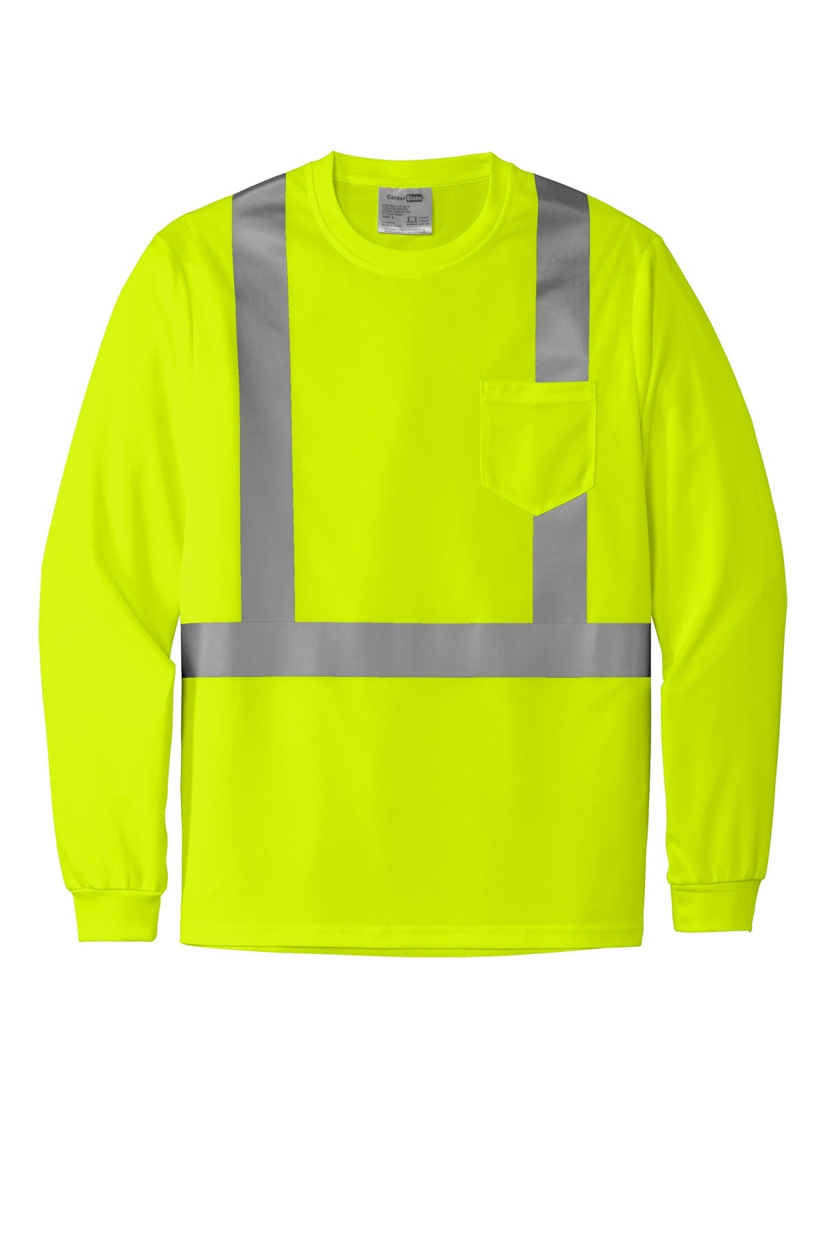 CornerStone  ANSI 107 Class 2 Mesh Long Sleeve Tee. CS201