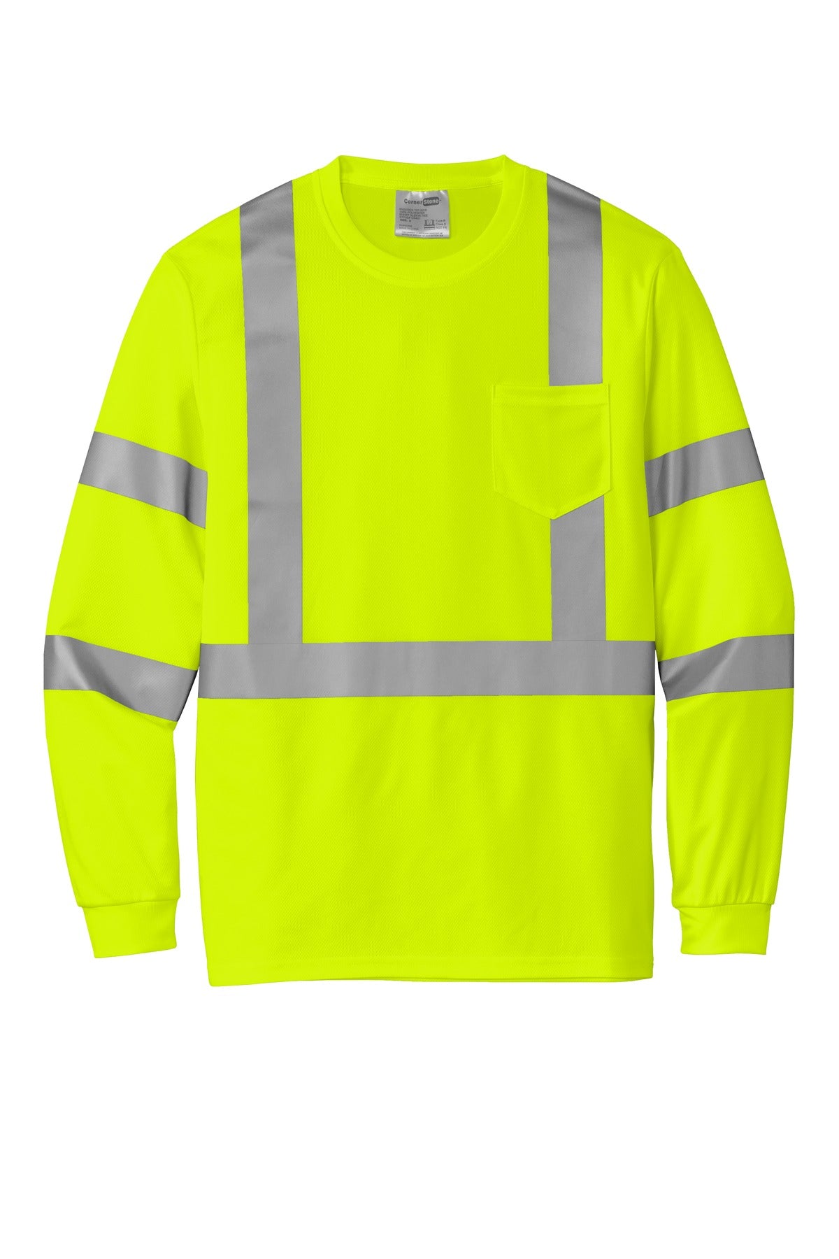 CornerStone  ANSI 107 Class 3 Mesh Long Sleeve Tee. CS203
