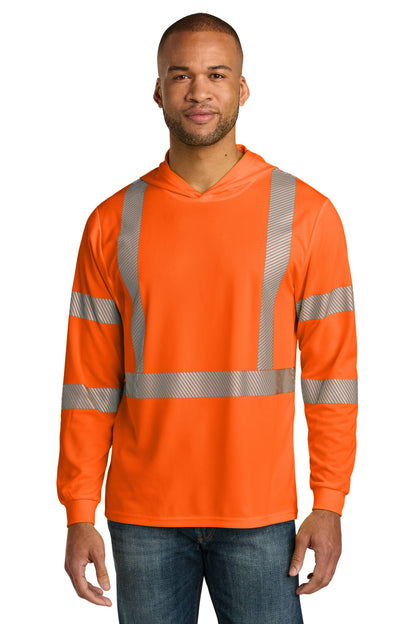 CornerStone ANSI 107 Class 3 Long Sleeve Segmented Tape Hooded Tee CS208