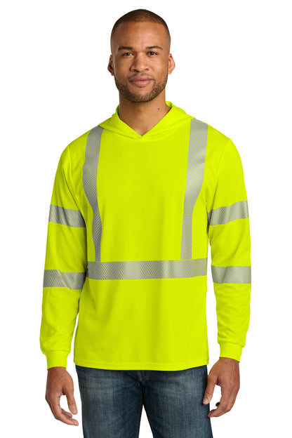 CornerStone ANSI 107 Class 3 Long Sleeve Segmented Tape Hooded Tee CS208