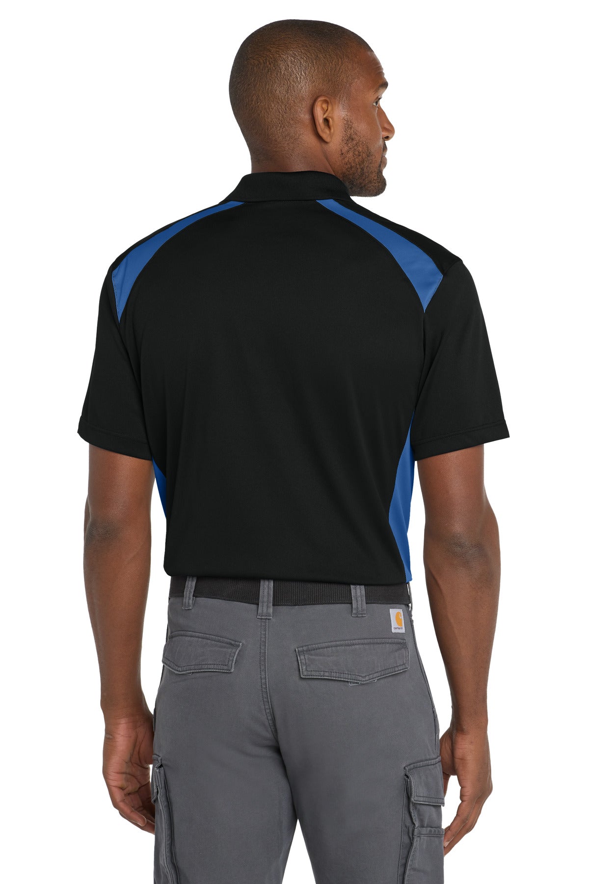CornerStone Select Snag-Proof Two Way Colorblock Pocket Polo. CS416