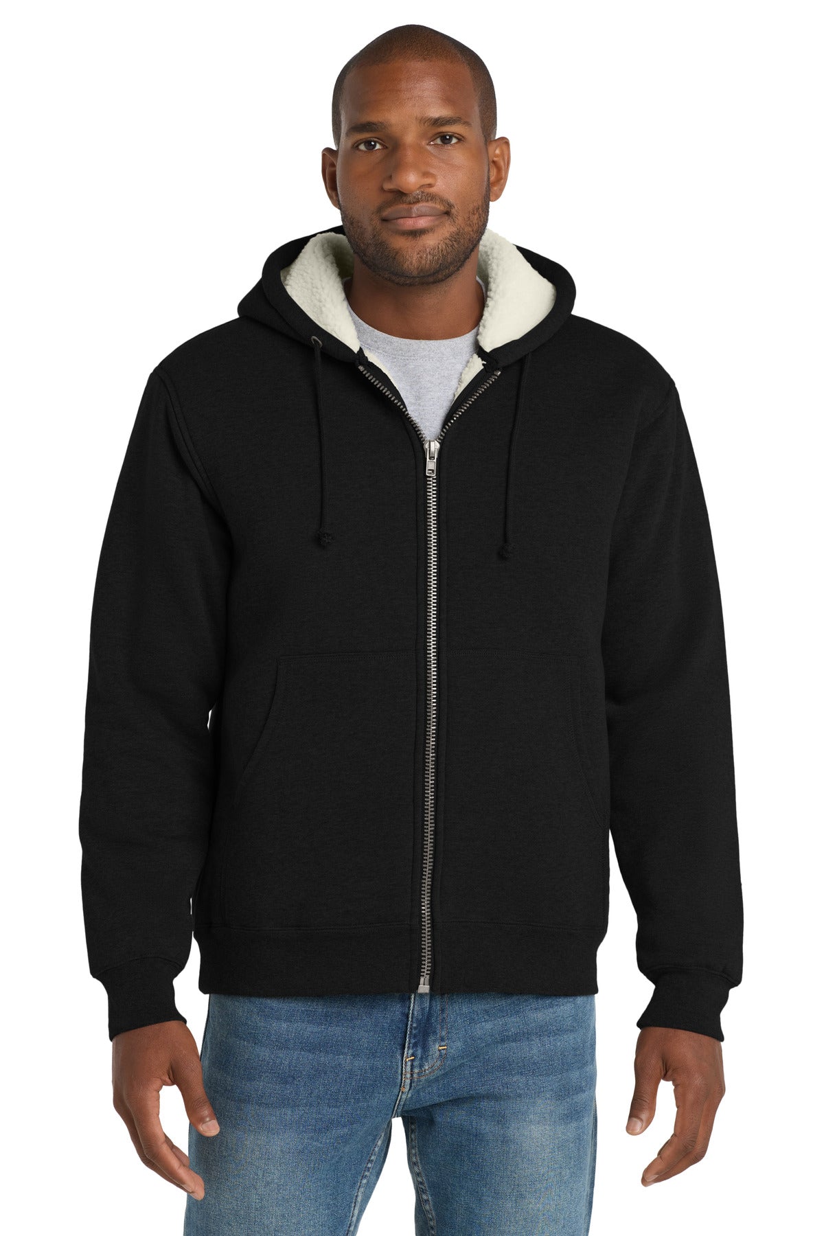 CornerStone Heavyweight Sherpa-Lined Hooded Fleece Jacket. CS625