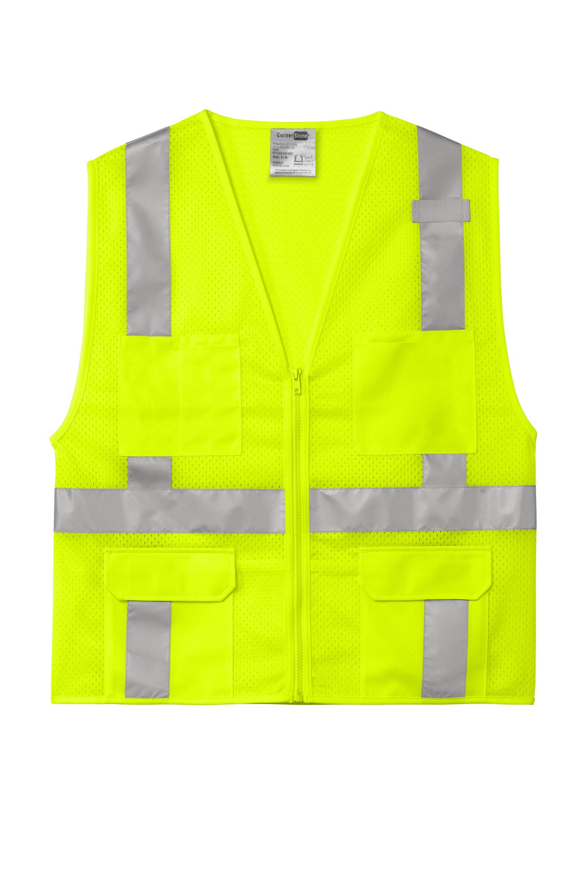 CornerStone  ANSI 107 Class 2 Mesh Six-Pocket Zippered Vest. CSV104