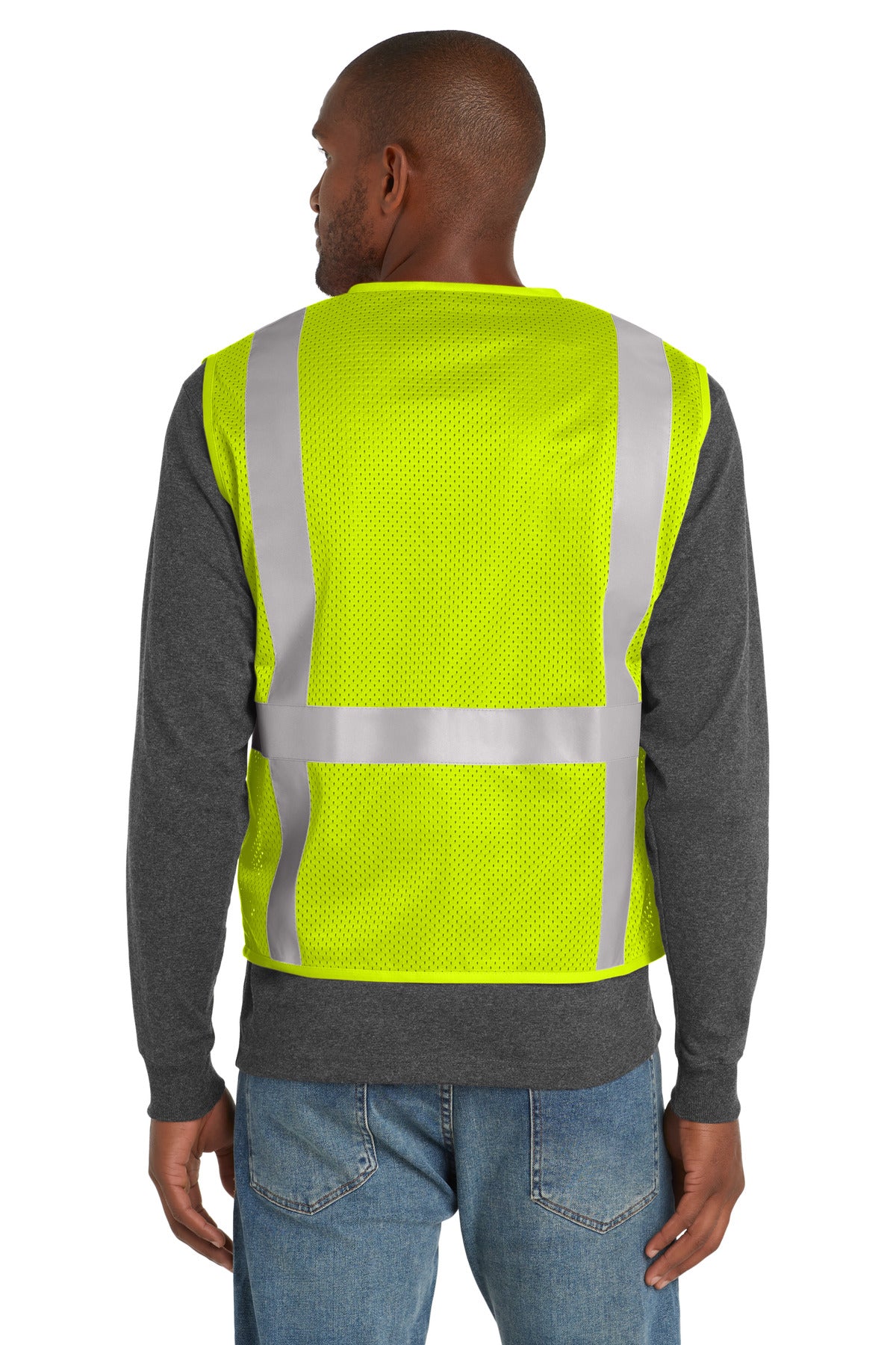 CornerStone  ANSI 107 Class 2 Mesh Six-Pocket Zippered Vest. CSV104