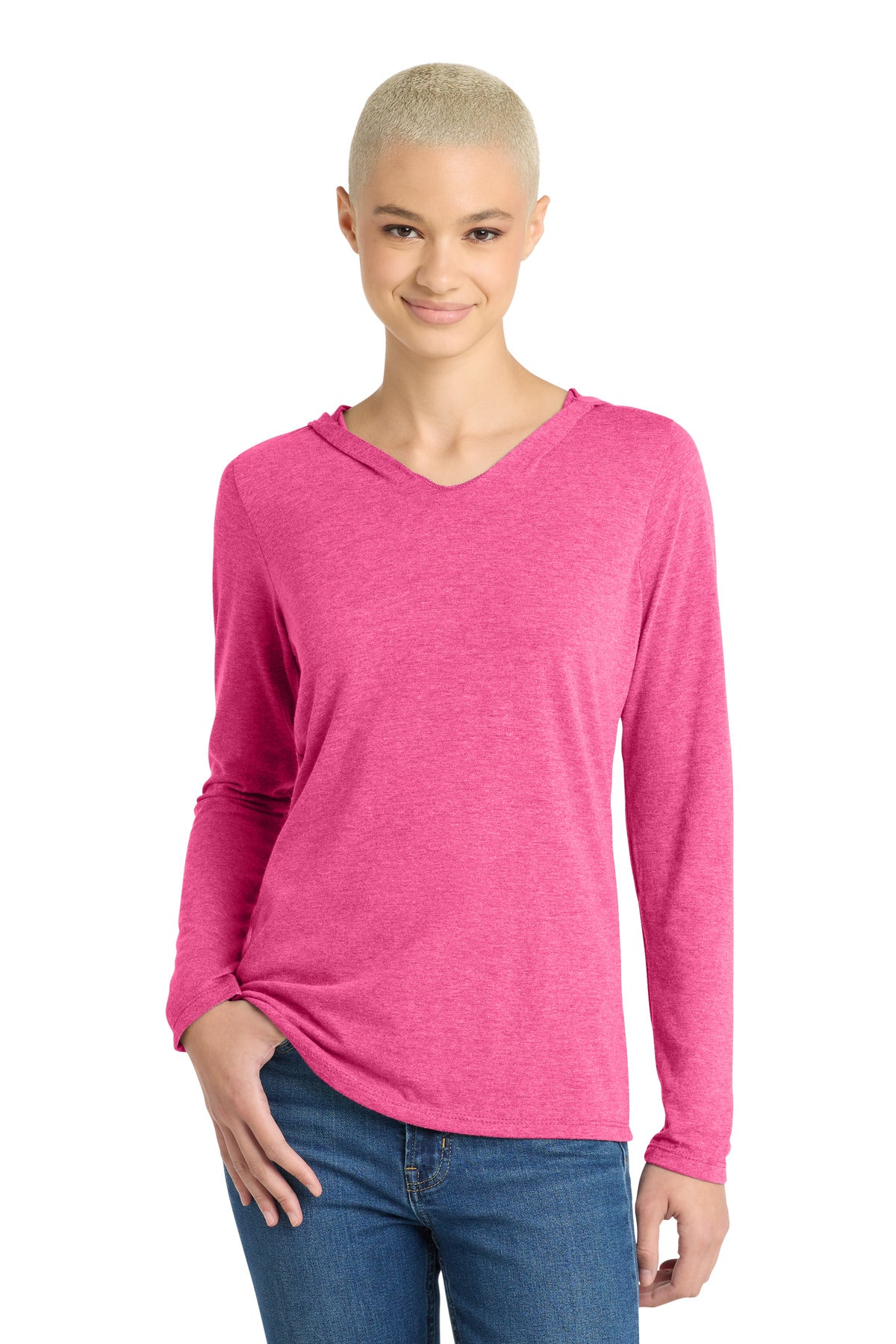 District Women's Perfect Tri Long Sleeve Hoodie. DM139L