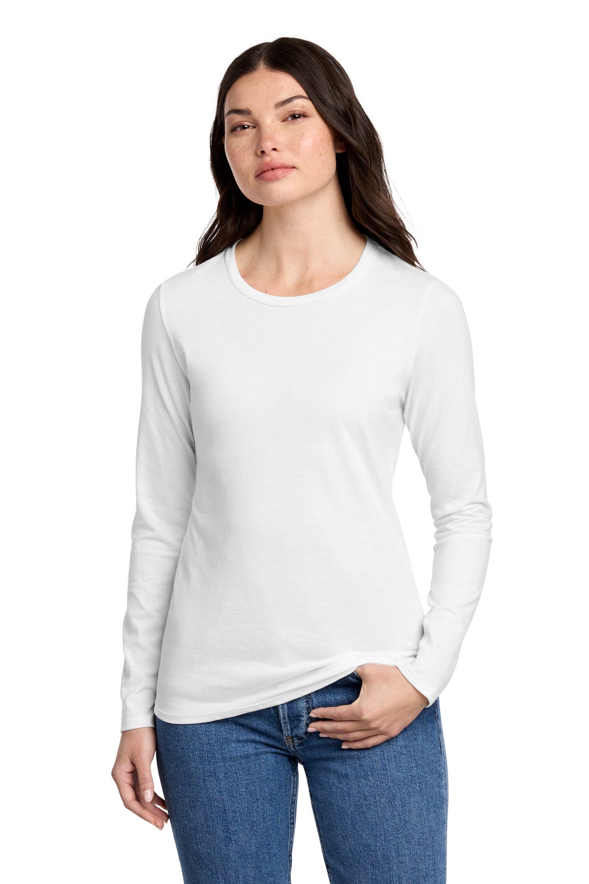 District Women's Perfect Blend CVC Long Sleeve Tee DT110