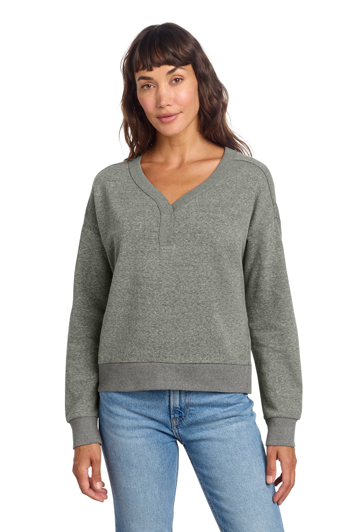 District Women's Perfect Tri Fleece V-Neck Sweatshirt DT1312