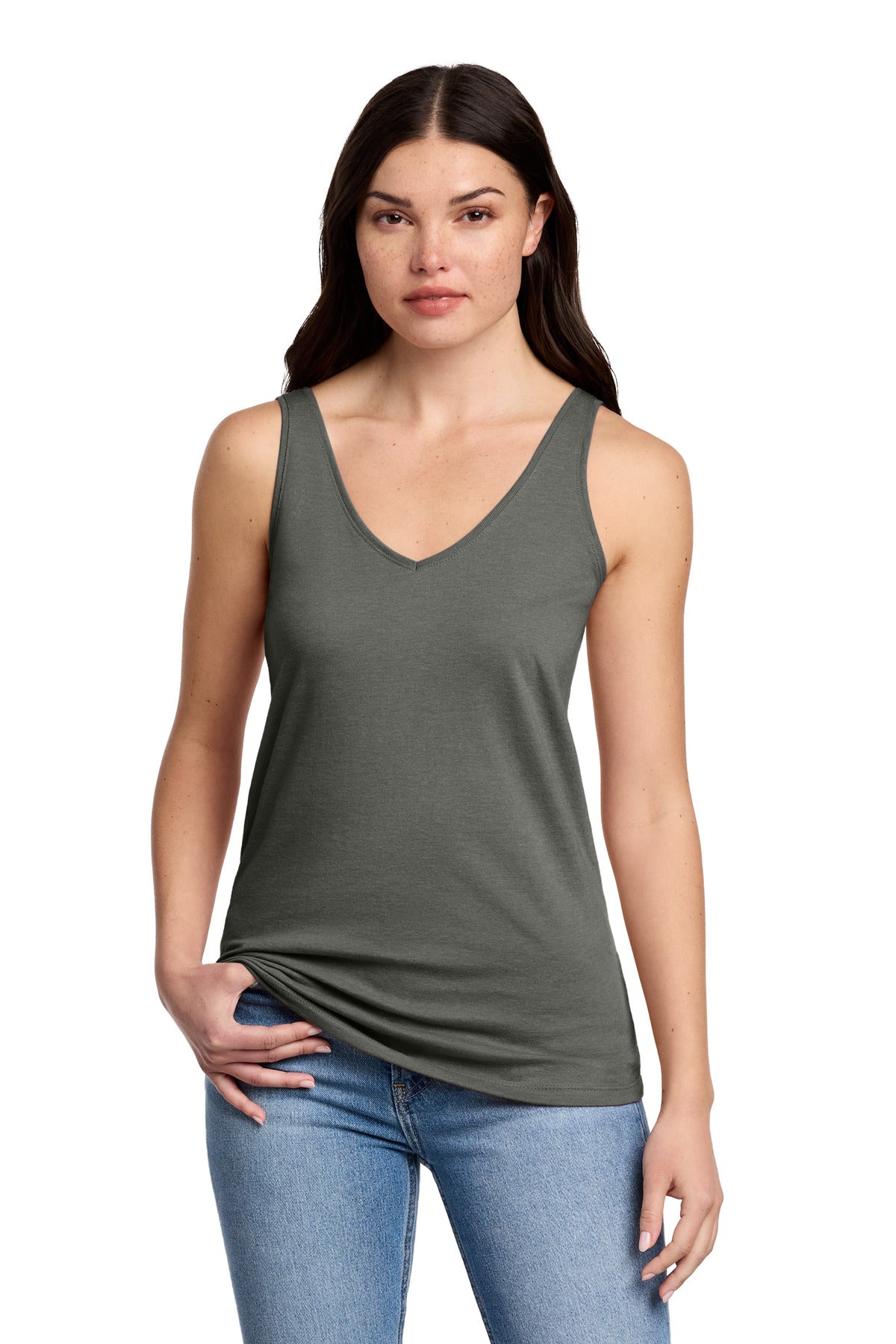 District Women's Perfect Blend CVC V-Neck Tank DT154