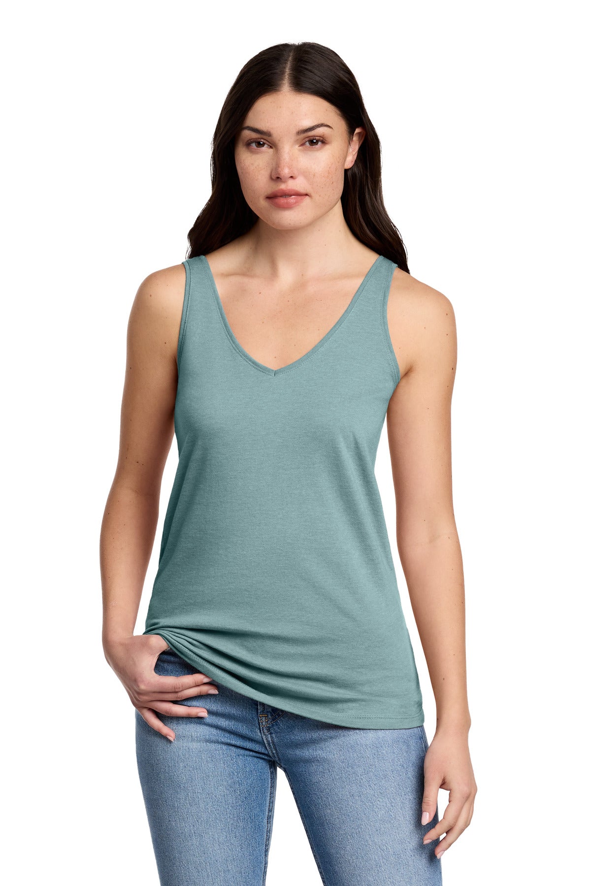 District Women's Perfect Blend CVC V-Neck Tank DT154