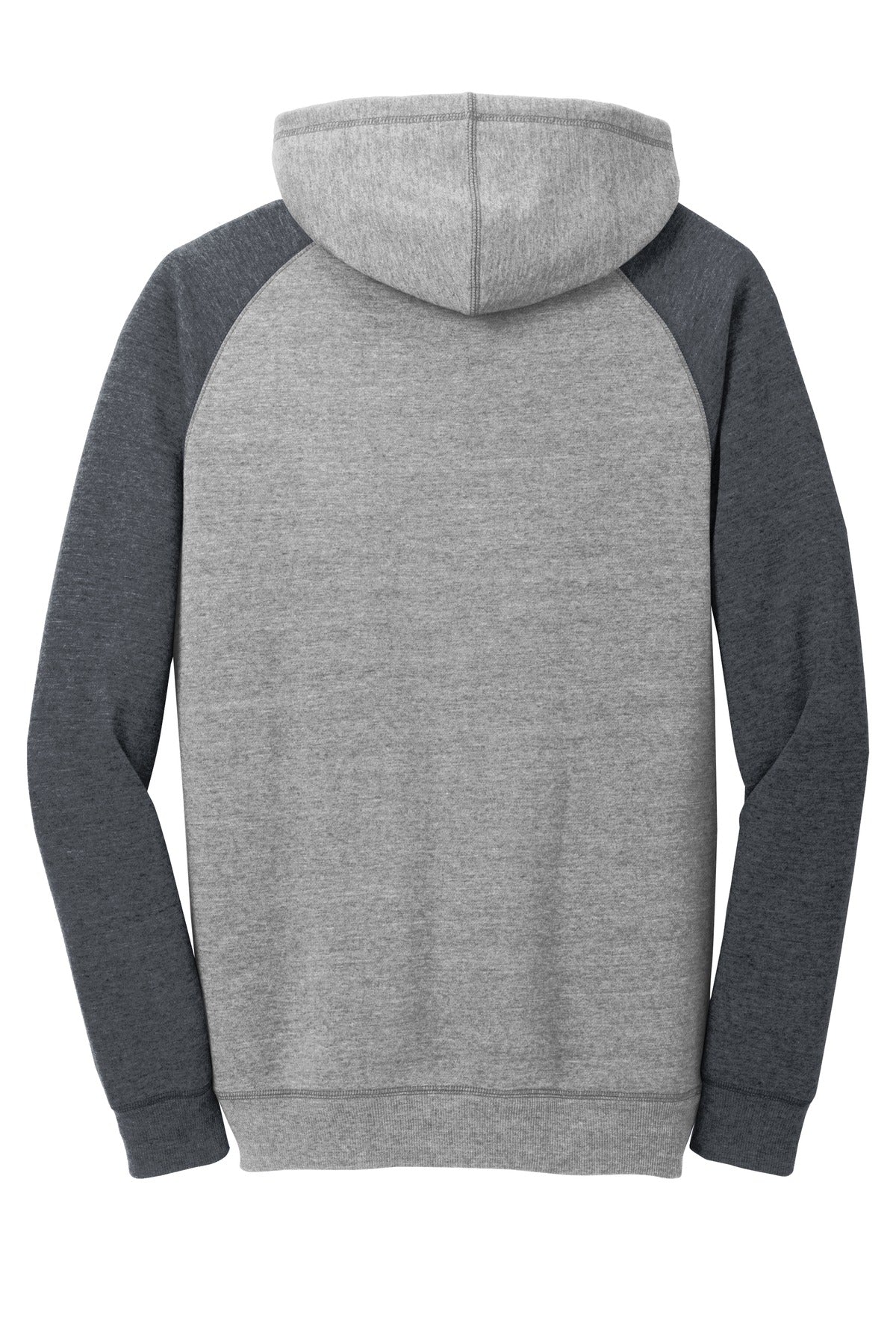 District Young Mens Lightweight Fleece Raglan Hoodie.  DT196