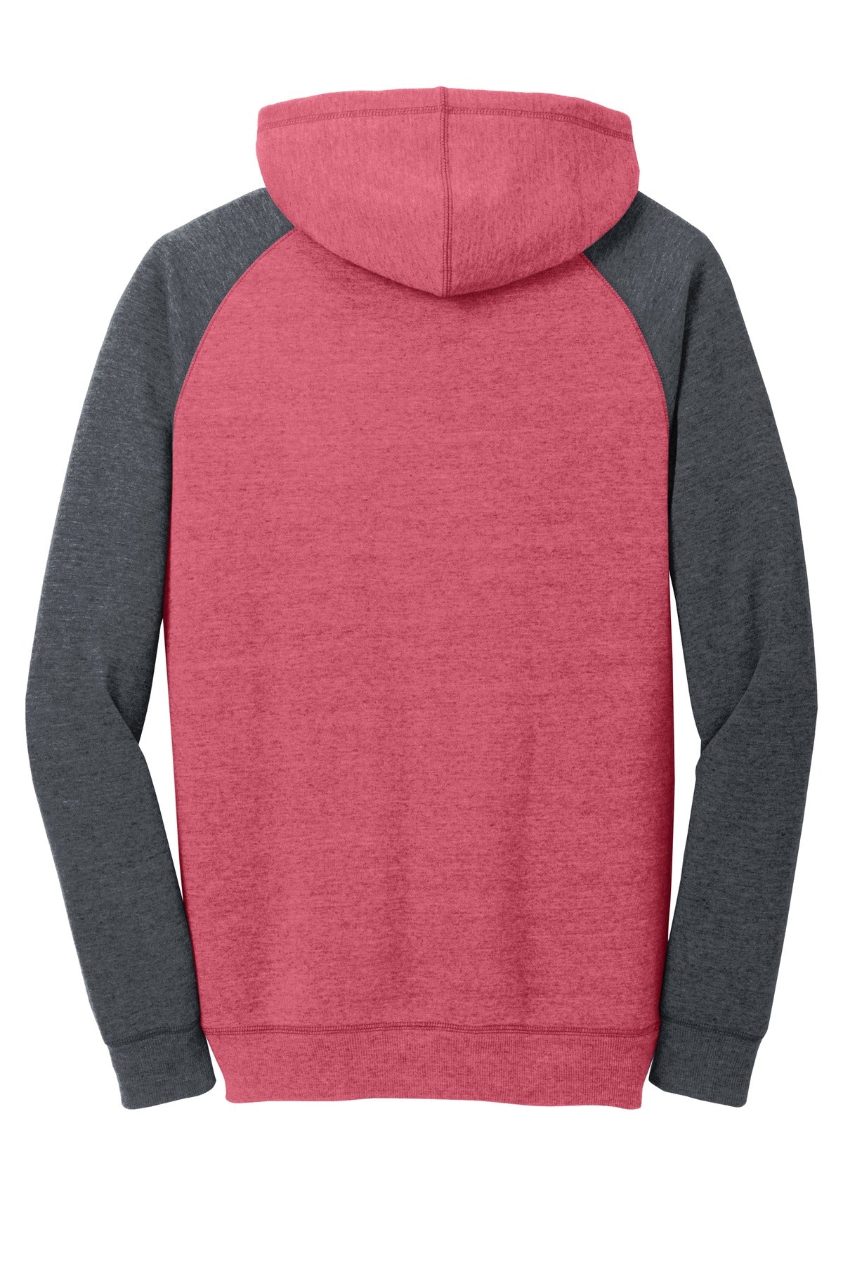 District Young Mens Lightweight Fleece Raglan Hoodie.  DT196