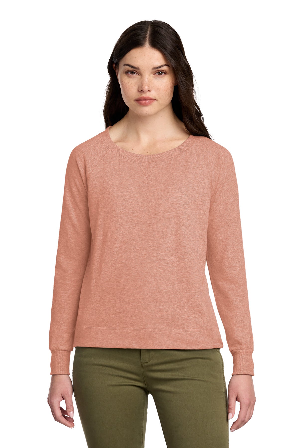 District Women's Featherweight French Terry Long Sleeve Crewneck DT672