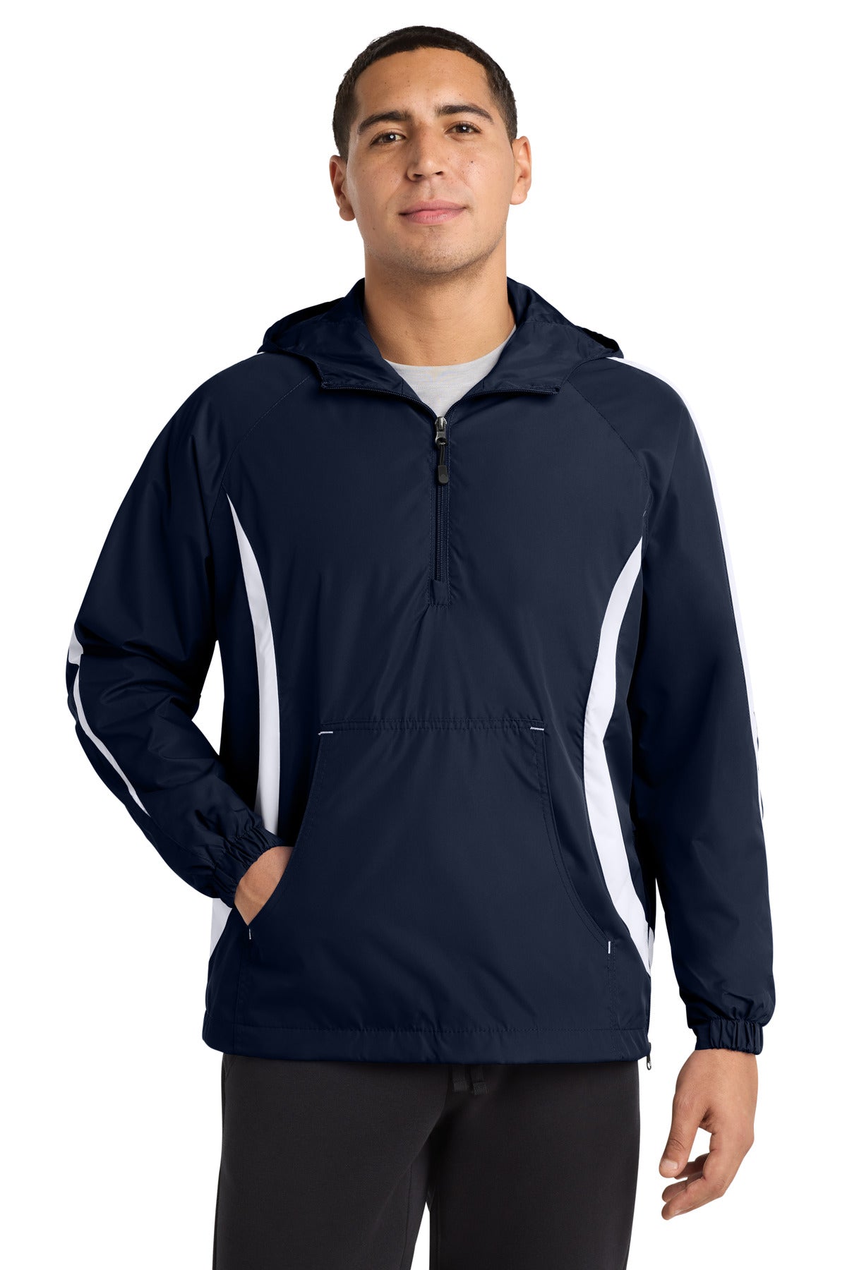Sport-Tek Colorblock Raglan Anorak. JST63