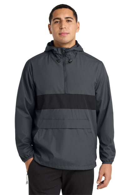 Sport-Tek Zipped Pocket Anorak. JST65