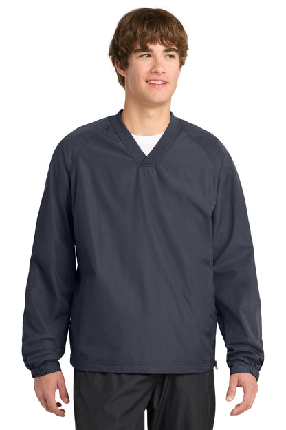Sport-Tek V-Neck Raglan Wind Shirt. JST72