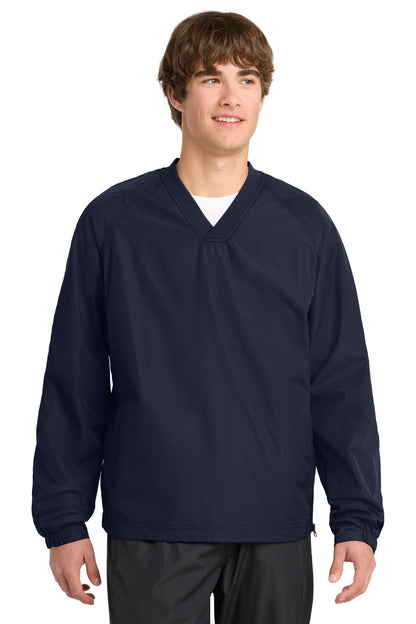 Sport-Tek V-Neck Raglan Wind Shirt. JST72