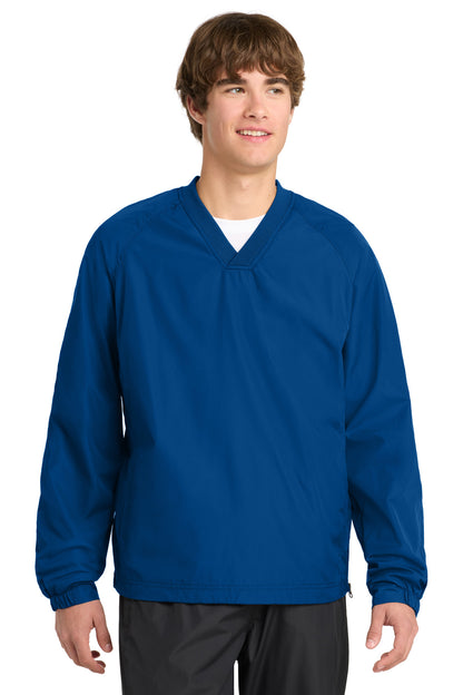 Sport-Tek V-Neck Raglan Wind Shirt. JST72