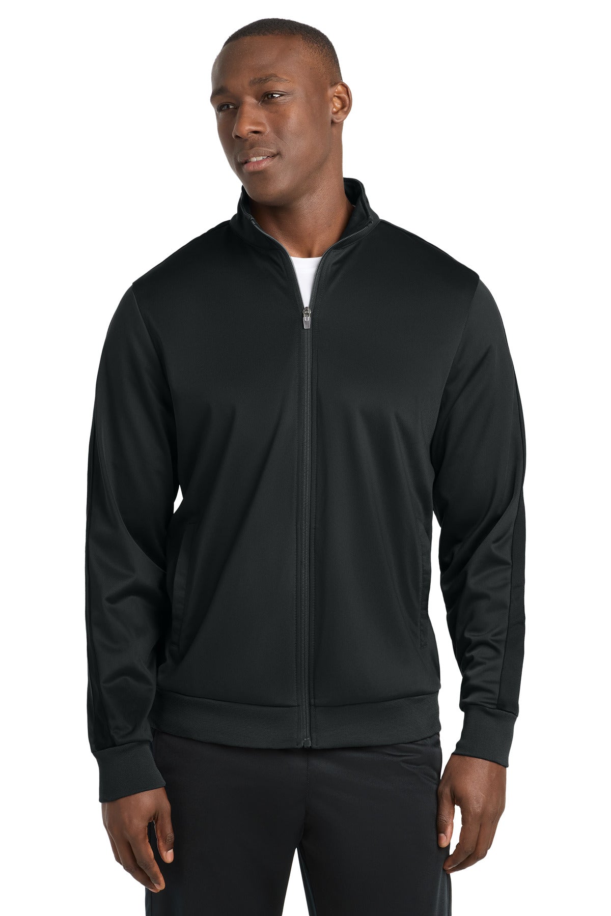 Sport-Tek  Tricot Sleeve Stripe Track Jacket. JST94