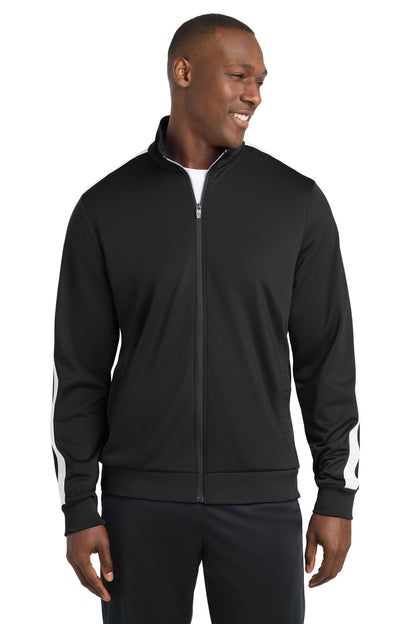 Sport-Tek  Tricot Sleeve Stripe Track Jacket. JST94