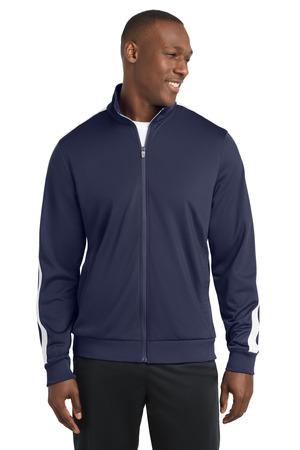 Sport-Tek  Tricot Sleeve Stripe Track Jacket. JST94