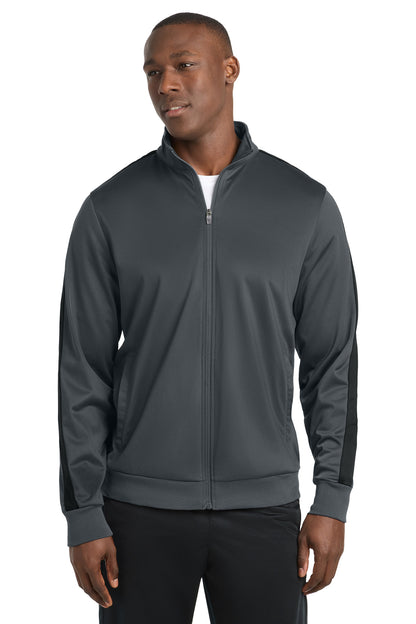 Sport-Tek  Tricot Sleeve Stripe Track Jacket. JST94