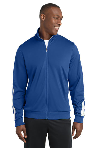 Sport-Tek  Tricot Sleeve Stripe Track Jacket. JST94
