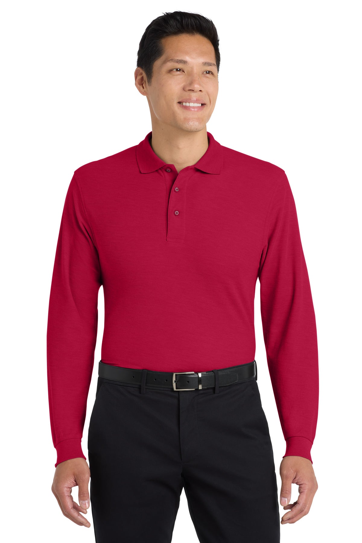 Port Authority Silk Touch Long Sleeve Polo.  K500LS