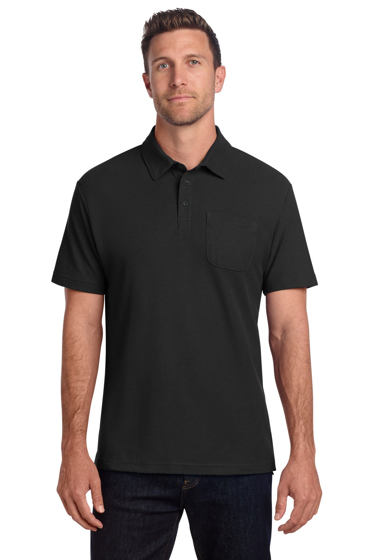 Port Authority C-FREE Cotton Blend Pique Pocket Polo K868