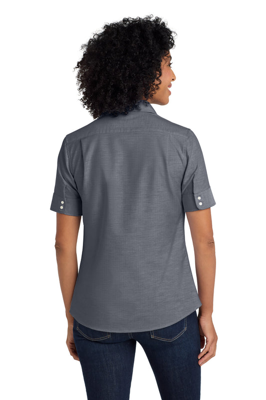 Port Authority Women's Short Sleeve SuperPro Oxford Shirt. L659