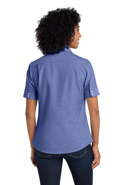Port Authority Women's Short Sleeve SuperPro Oxford Shirt. L659
