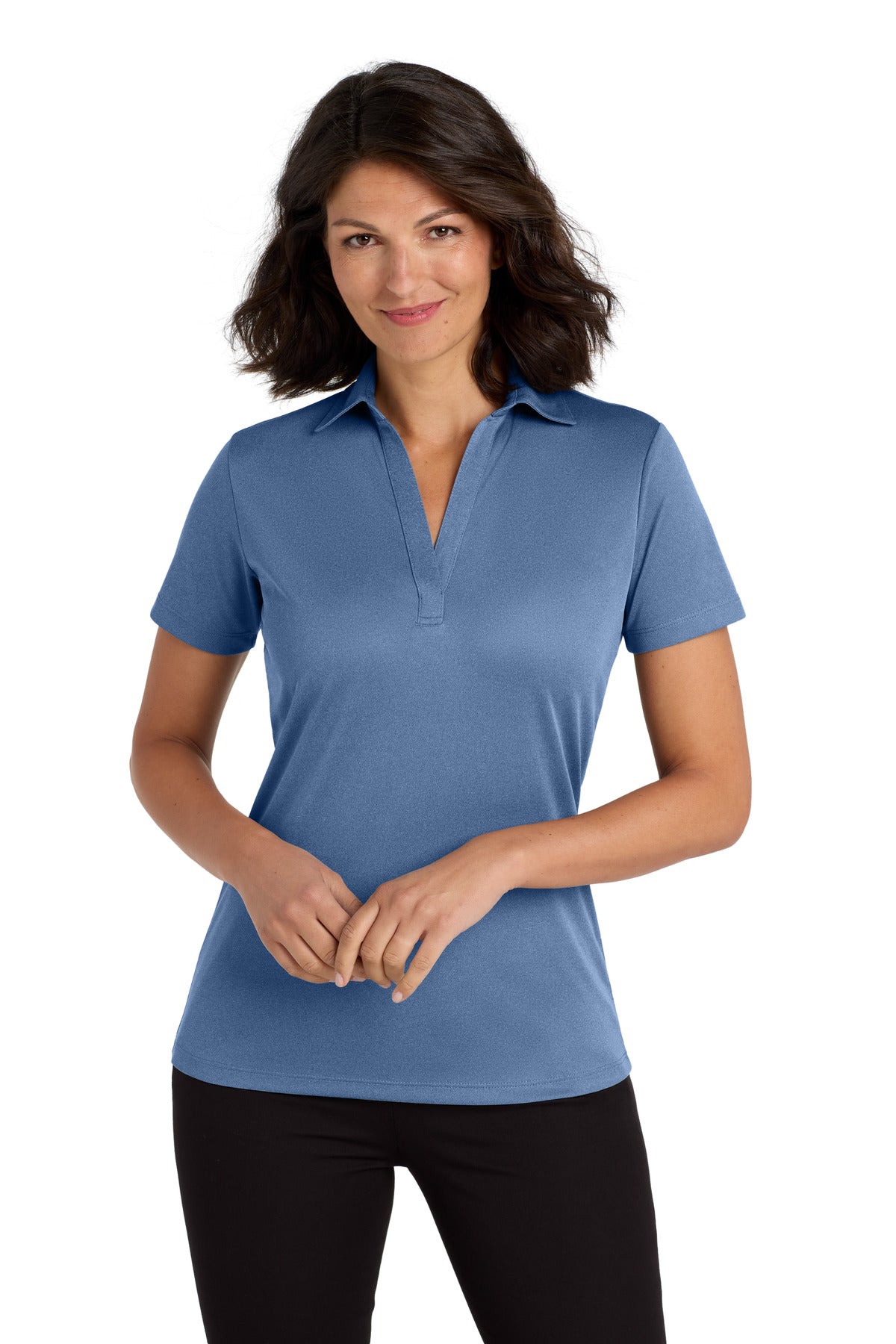 Port Authority  Women's Heathered Silk Touch  Performance Polo. LK542