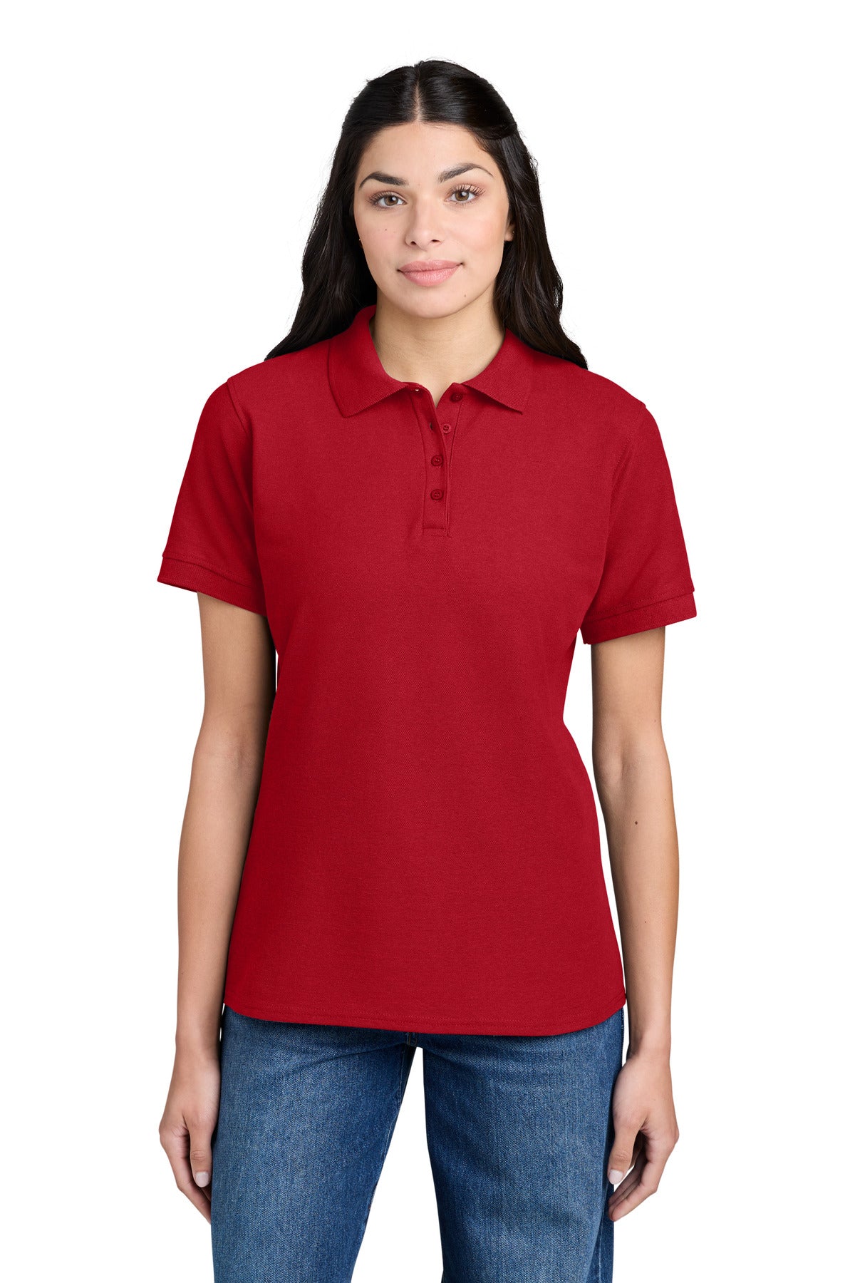 Port & Co Women's Core Blend Pique Polo. LKP155