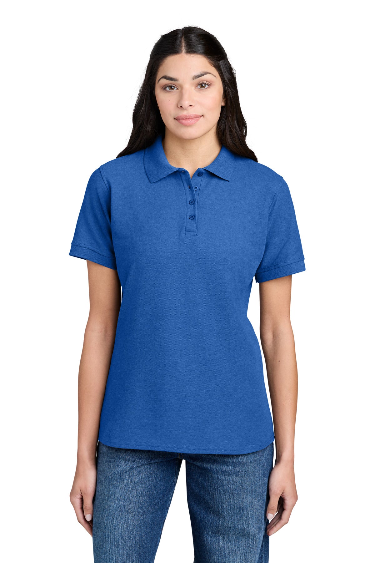 Port & Co Women's Core Blend Pique Polo. LKP155