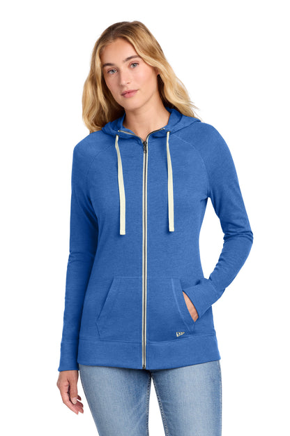 New Era Women's Sueded Cotton Blend Full-Zip Hoodie. LNEA122