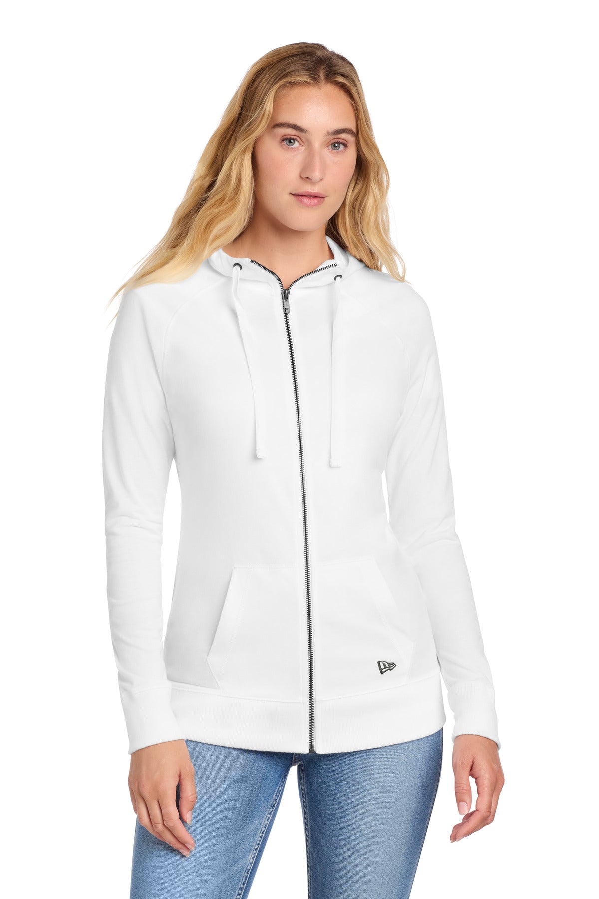 New Era Women's Sueded Cotton Blend Full-Zip Hoodie. LNEA122