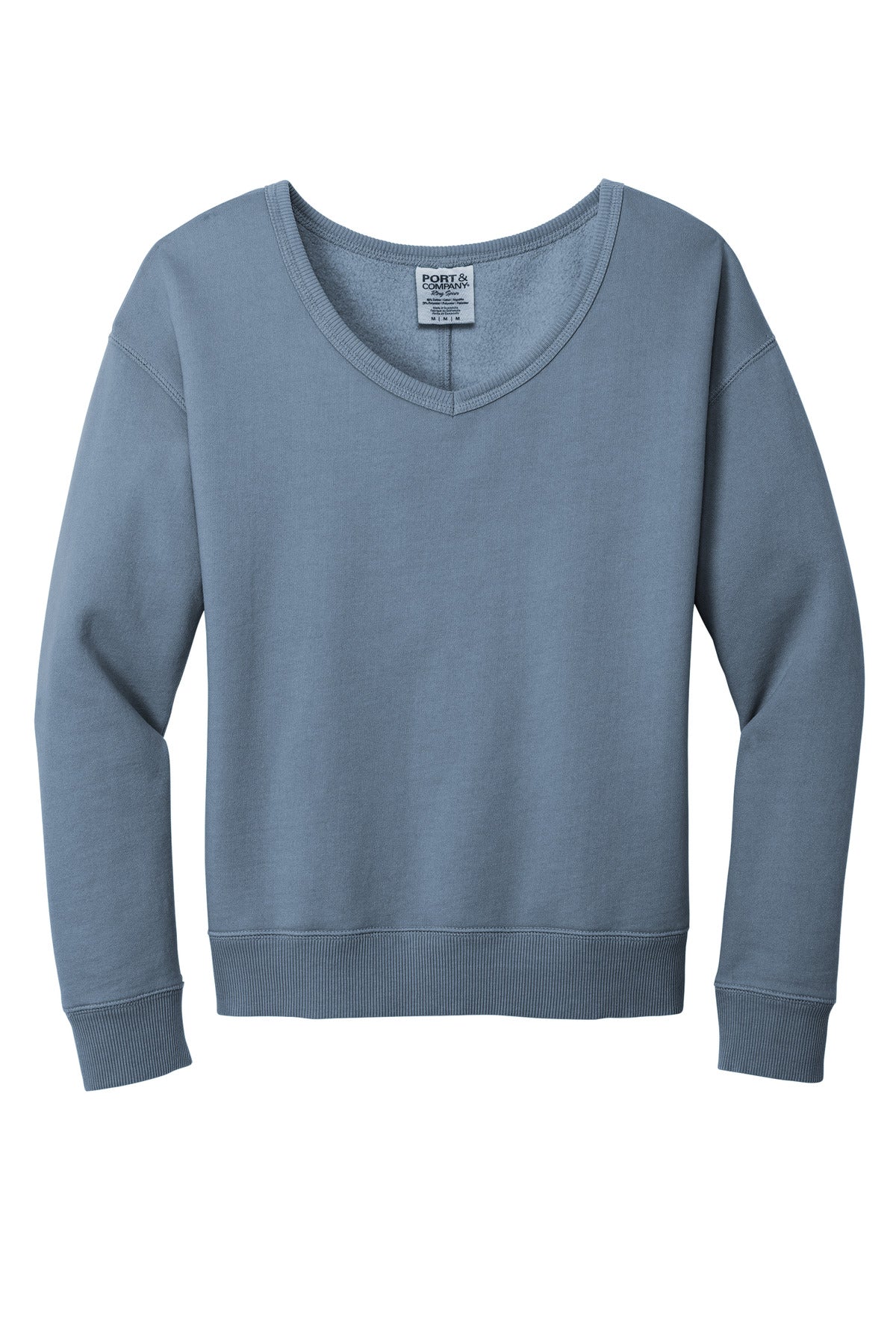 Port & Co Women's Beach Wash Garment-Dyed V-Neck Sweatshirt LPC098V