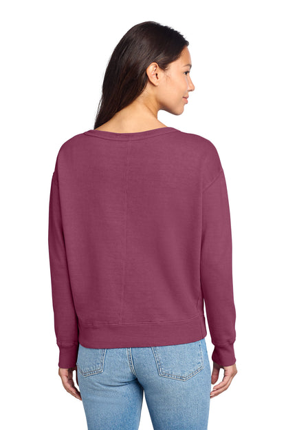 Port & Co Women's Beach Wash Garment-Dyed V-Neck Sweatshirt LPC098V