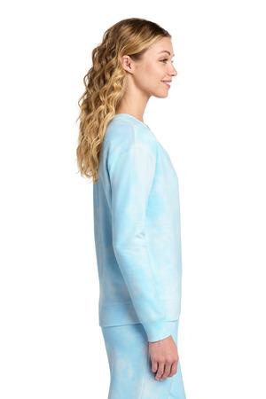 Port & Co Women's Beach Wash Cloud Tie-Dye V-Neck Sweatshirt LPC140V