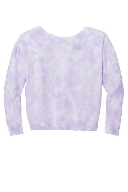 Port & Co Women's Beach Wash Cloud Tie-Dye V-Neck Sweatshirt LPC140V