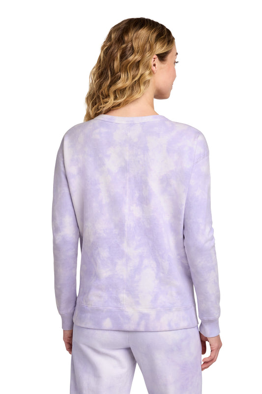 Port & Co Women's Beach Wash Cloud Tie-Dye V-Neck Sweatshirt LPC140V