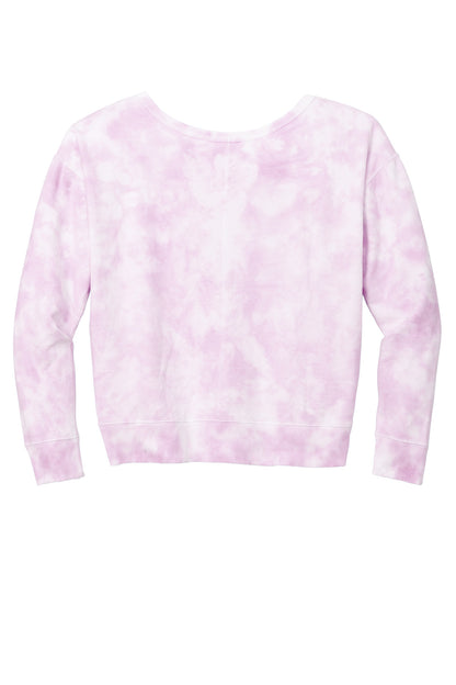 Port & Co Women's Beach Wash Cloud Tie-Dye V-Neck Sweatshirt LPC140V