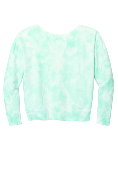 Port & Co Women's Beach Wash Cloud Tie-Dye V-Neck Sweatshirt LPC140V