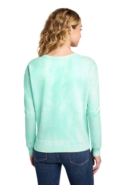Port & Co Women's Beach Wash Cloud Tie-Dye V-Neck Sweatshirt LPC140V