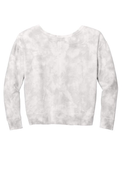 Port & Co Women's Beach Wash Cloud Tie-Dye V-Neck Sweatshirt LPC140V