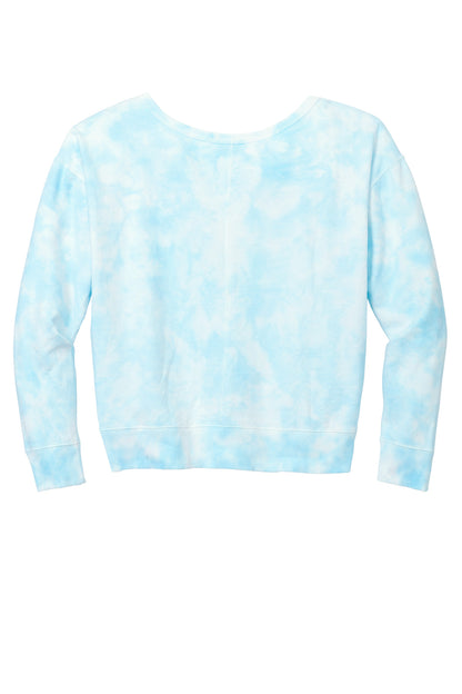 Port & Co Women's Beach Wash Cloud Tie-Dye V-Neck Sweatshirt LPC140V