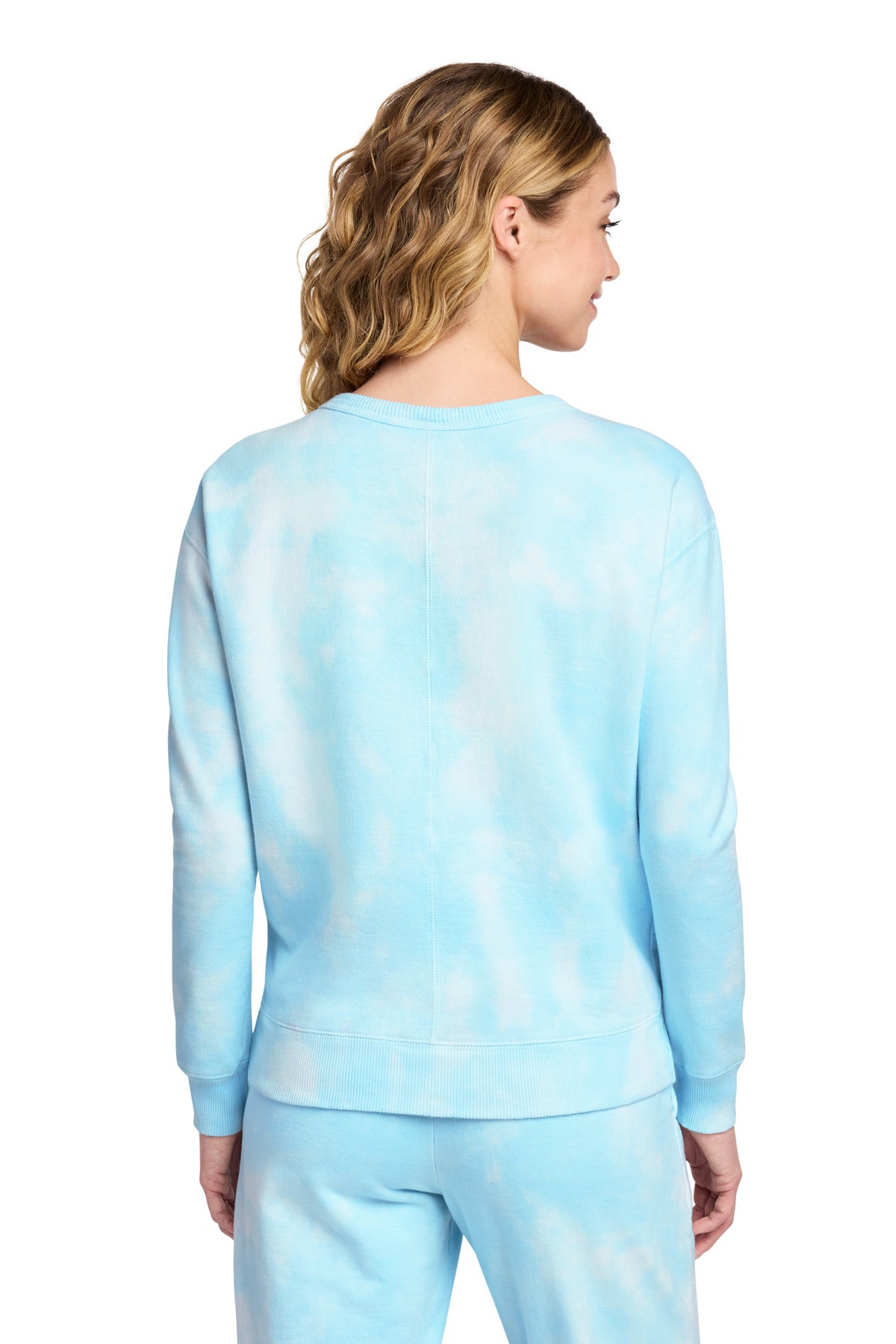 Port & Co Women's Beach Wash Cloud Tie-Dye V-Neck Sweatshirt LPC140V