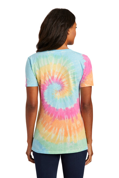 Port & Co Women's Tie-Dye V-Neck Tee.  LPC147V