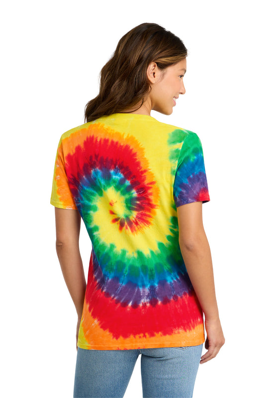 Port & Co Women's Tie-Dye V-Neck Tee.  LPC147V