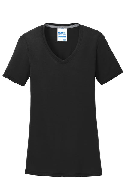 Port & Co Women's Performance Blend V-Neck Tee. LPC381V