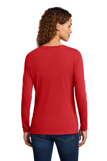 Port & Co Women's Long Sleeve Fan Favorite V-Neck Tee. LPC450VLS